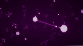 Animation of baseball with glowing molecular structures on dark purple background. Sports, science, abstract, futuristic, technology - Powered by Shutterstock - Get 15% off with code: PIKWIZARD15