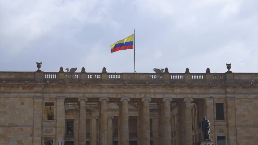 National Capitol Colombia Bogotá Colombian flag Congress building landmark