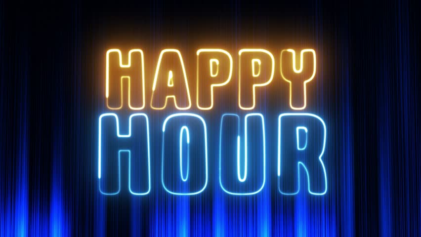 Happy hour neon sign. Neon sign happy hour.