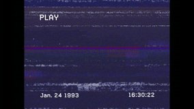 Animation of retro VHS-style screen showing static lines and social media icons. vintage, glitch, broadcast, digital, throwback, nostalgia - Powered by Shutterstock - Get 15% off with code: PIKWIZARD15