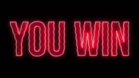 Vintage Neon 'YOU WIN' Flickering Animation – Celebrate Your Victory in Style! - Powered by Shutterstock - Get 15% off with code: PIKWIZARD15