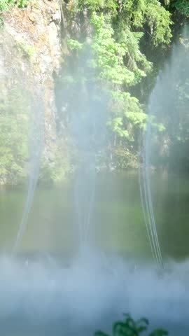 Beautiful summer view of Sunken Garden at Butchart Gardens on Vancouver Island, British Columbia, Canada, in horizontal format