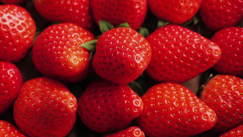 Ripe red strawberries. Hands take berry close up. Delicious summer berries. Vegetarian food. Organic food concept. High quality 4k footage