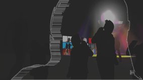 Dancing silhouettes with colorful balloons and vibrant lights at party animation. Dance, celebration, animated, festive - Powered by Shutterstock - Get 15% off with code: PIKWIZARD15