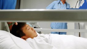 In hospital, medical professionals using digital data overlay while caring for patient. Healthcare, technology, innovation, patient care, teamwork, collaboration - Powered by Shutterstock - Get 15% off with code: PIKWIZARD15