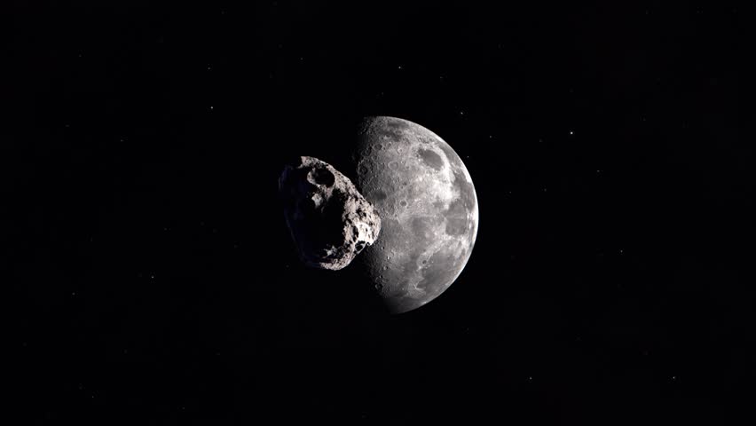 Asteroid Passing the Moon and Heading Towards Earth