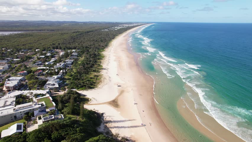Cabarita Beach - Long Sandy Beach Near Bogangar In Northern Rivers Region Of NSW, Australia. aerial shot