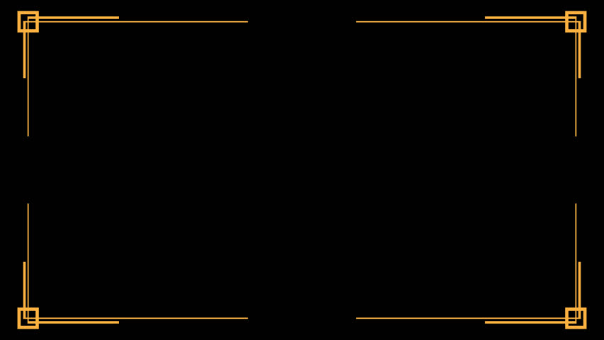 4K gold line frame animation with alpha matte for wedding templates, invitations, certificates, and elegant overlays.