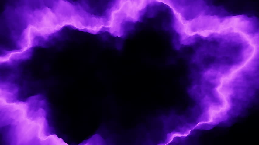A striking purple lightning bolt stands out boldly against a black background, captivating with its electrifying allure