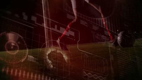 Animation overlaying golfer playing on grass with futuristic data graphics. data visualization, technology, innovation, sports analytics - Powered by Shutterstock - Get 15% off with code: PIKWIZARD15