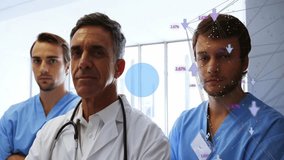 Medical professionals surrounded by digital data and network connections animation. Technology, healthcare, innovation, futuristic, cybersecurity, connectivity - Powered by Shutterstock - Get 15% off with code: PIKWIZARD15