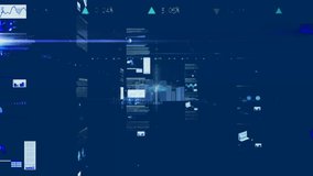 Animation of digital graphs overlaying futuristic cityscape in school presentation. Technology, innovation, urban, data, visualization, analytics - Powered by Shutterstock - Get 15% off with code: PIKWIZARD15