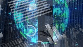 Animation with geometric shapes and financial data overlay in digital art design. Finance, economy, investment, abstract, futuristic, analytics - Powered by Shutterstock - Get 15% off with code: PIKWIZARD15