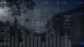 Digital security icons and data processing animation over urban landscape. Technology, cybersecurity, innovation, network, futuristic - Powered by Shutterstock - Get 15% off with code: PIKWIZARD15