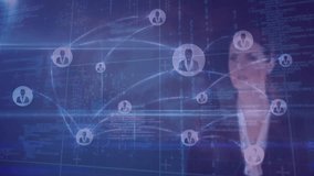 Interacting with digital interface, businesswoman using animation for data processing. Technology, innovation, analysis, modern, futuristic, communication - Powered by Shutterstock - Get 15% off with code: PIKWIZARD15