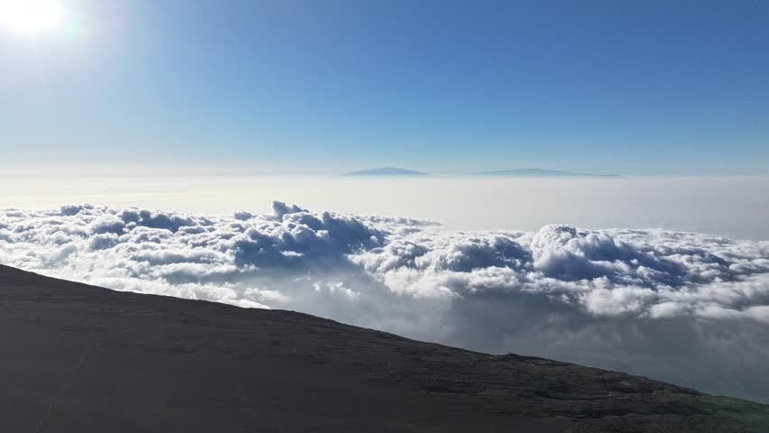 view from the top of Haleakala volcanic mountain