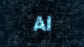 Background with AI letters glowing futuristically,AI,Substrate,Line,Machine,Artificial Intelligence,Particle - Powered by Shutterstock - Get 15% off with code: PIKWIZARD15