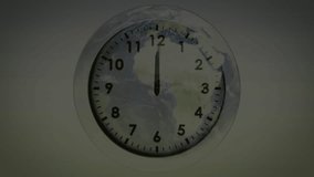 Analog clock with abstract green geometric shapes animation in background. Time, contemporary, digital, movement, design, modern - Powered by Shutterstock - Get 15% off with code: PIKWIZARD15