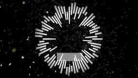 Circular bar graph animation over currency exchange rates and star patterns. Finance, data visualization, analytics, business, investment, trading - Powered by Shutterstock - Get 15% off with code: PIKWIZARD15