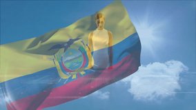 Ecuadorian flag waving over digital analysis and scanning animation with person. Technology, national, data, identity, patriotism - Powered by Shutterstock - Get 15% off with code: PIKWIZARD15