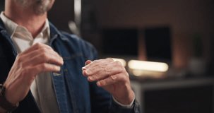 Hand gesture, talking and closeup of man in office for discussion, planning and advice. Project proposal, growth and development with person or speaker in agency for idea, communication and speaking - Powered by Shutterstock - Get 15% off with code: PIKWIZARD15