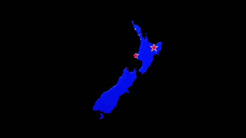 New Zealand 3D Flag Map Animation in 4K Ultra HD