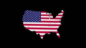  American flag overlay on country map in stunning 4K animation - Powered by Shutterstock - Get 15% off with code: PIKWIZARD15