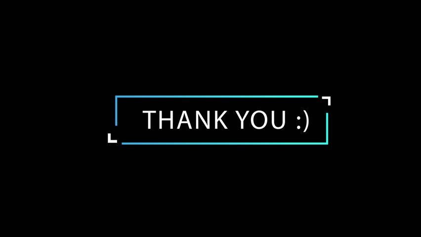 Thank you animation text in 4k typography animated with alpha channel in callout box