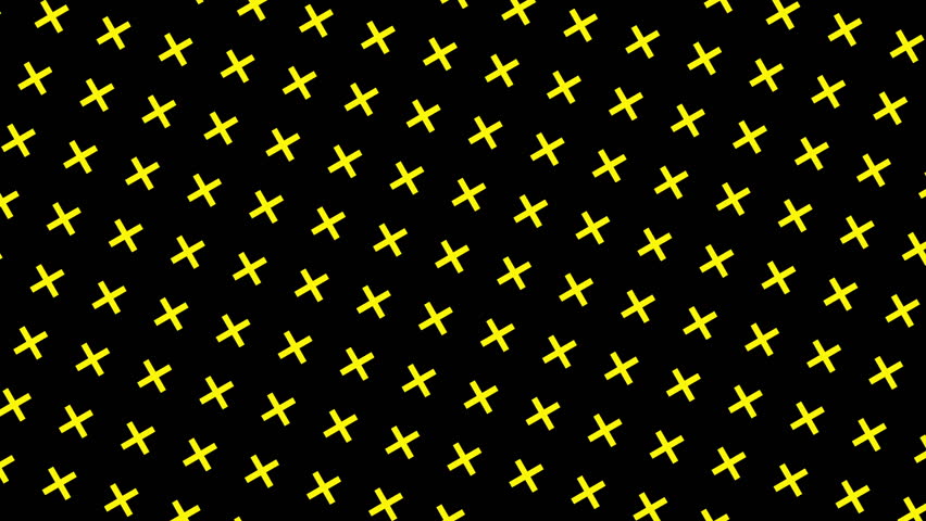 Seamless looping animation of a geometric pattern with yellow "X" marks on a black background. Modern, abstract, and dynamic design, perfect for motion graphics, backgrounds, and digital art. 4K
