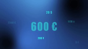 Animation showing 6G technology with digital chat icons and currency symbols. innovation, communication, connectivity, finance, electronics, futuristic - Powered by Shutterstock - Get 15% off with code: PIKWIZARD15