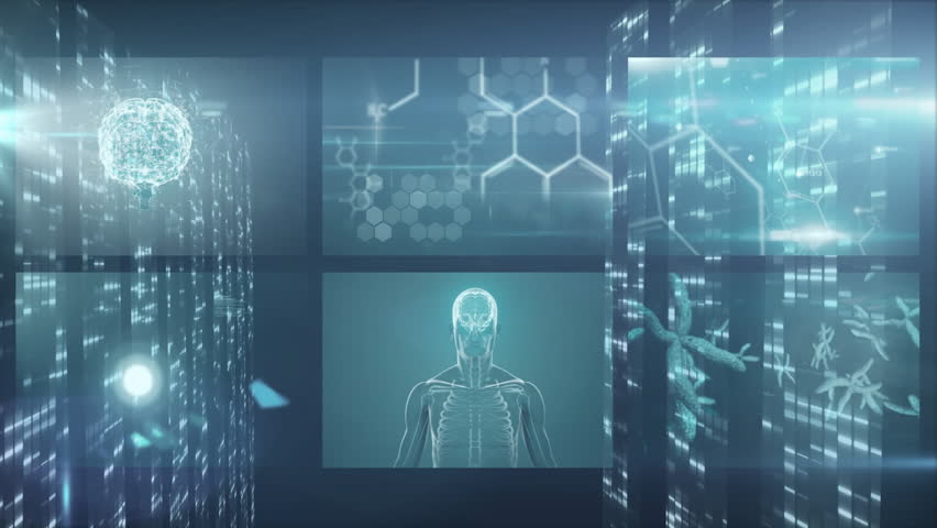 Digital DNA strand and brain graphics over futuristic data processing animation. Artificial intelligence, technology, biotechnology, neuroscience, innovation, data analysis - Powered by Shutterstock - Get 15% off with code: PIKWIZARD15