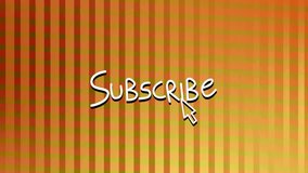 Cursor hovering over Subscribe text with orange striped background animation. Button, call to action, interaction, digital, website, design - Powered by Shutterstock - Get 15% off with code: PIKWIZARD15