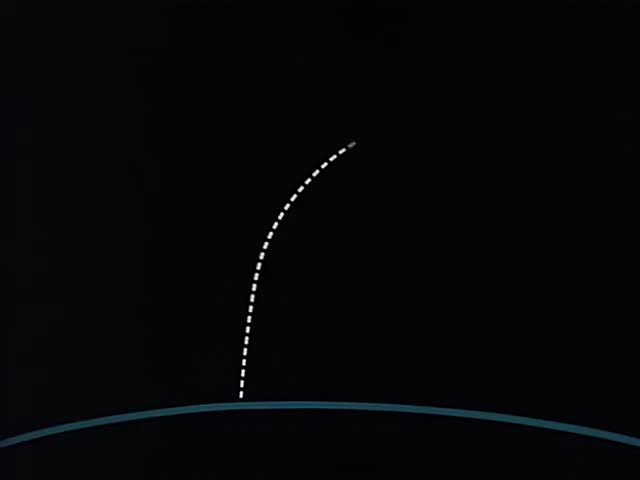 Vintage footage of the Apollo 11 aircraft separation in different stages.