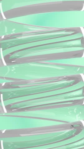 Green liquid flow through transparent spiral tube. Scientific laboratory condenser. Production of natural cosmetics.Chemical reactions. Filtration and purification from impurities.