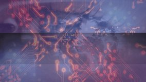 Animation of digital circuit patterns overlaying human eye, symbolizing technology integration. innovation, electronic, futuristic, connection - Powered by Shutterstock - Get 15% off with code: PIKWIZARD15