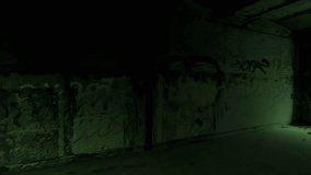 Lone astronaut sitting motionless within abandoned. Graffiti-covered room. Gazing pensively through large window at vibrant green galaxy. Embodying profound cosmic solitude and. 3D Illustration - Powered by Shutterstock - Get 15% off with code: PIKWIZARD15