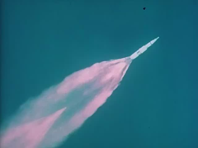Historic vintage footage of the Apollo 11 launching moment. Florida, United States - July 16, 1969