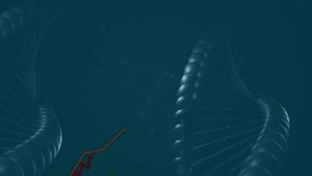 Animation of DNA strand and financial graph lines on dark blue background. Biotechnology, finance, innovation, technology, data, genetics - Powered by Shutterstock - Get 15% off with code: PIKWIZARD15