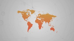 Animation showing world map with digital connections and user icons on continents. Global, technology, networking, connectivity, communication, worldwide - Powered by Shutterstock - Get 15% off with code: PIKWIZARD15