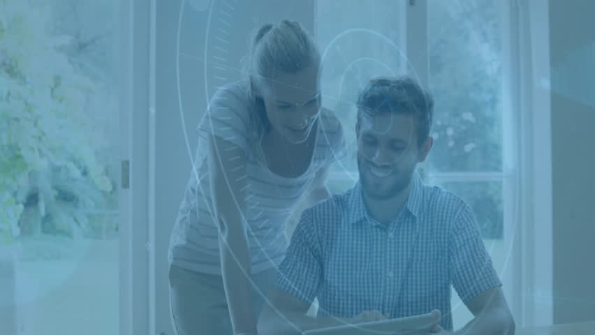 Using tablet with digital animation, man and woman in bright room. Technology, collaboration, creativity, design, teamwork, innovation - Powered by Shutterstock - Get 15% off with code: PIKWIZARD15