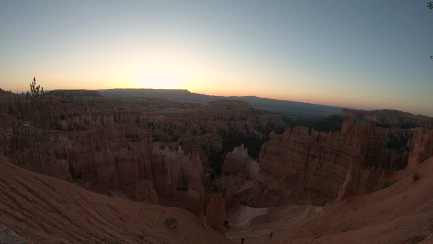 Bryce Canyon National Park Timelapse Sunrise from Action Camera Wide Angle Hoodoos
