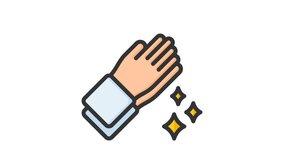 Animated praying with hand and heart sign symbol. Suitable for hajj, ramadan, muslim, ramadan, islam, mubarak, kareem, religion, celebration, fasting, culture, religious, moslem and eid mubarak - Powered by Shutterstock - Get 15% off with code: PIKWIZARD15