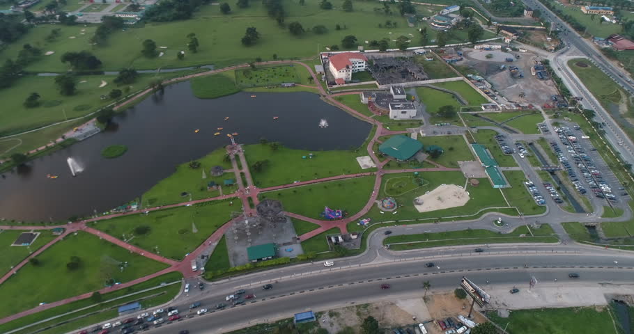 Ariel shot of port Harcourt city with a drone