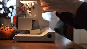 Sewing machine with female hands close-up.  - Powered by Shutterstock - Get 15% off with code: PIKWIZARD15