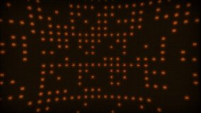 Orange Led neon dots lamps display animation 3d technology abstract modern background, neon flashing tunnel and blinking flash lights stage backlights copy space for logos, titles , intro backdrop 4k - Powered by Shutterstock - Get 15% off with code: PIKWIZARD15