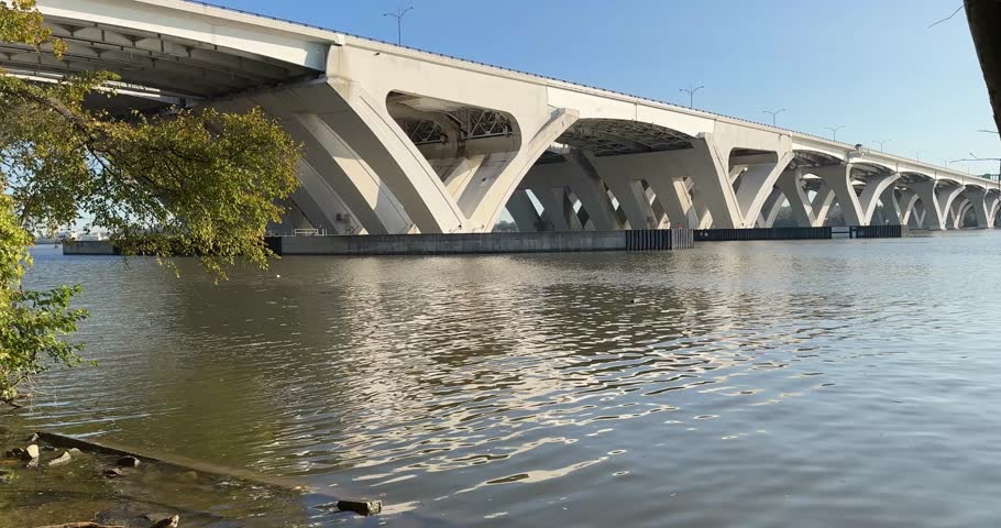 Woodrow Wilson Bridge, spanning the Potomac River between Alexandria, Virginia and the state of Maryland