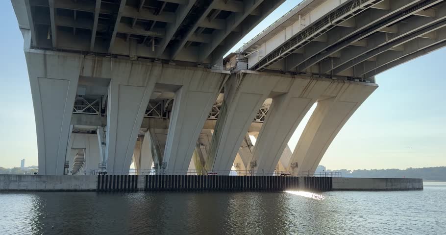 Woodrow Wilson Bridge, spanning the Potomac River between Alexandria, Virginia and the state of Maryland