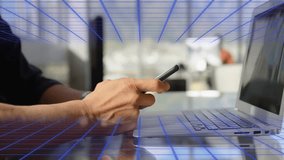 Animation of digital interface with WOW text and notifications over handshake. Technology, innovation, graphic, interaction, collaboration, communication - Powered by Shutterstock - Get 15% off with code: PIKWIZARD15