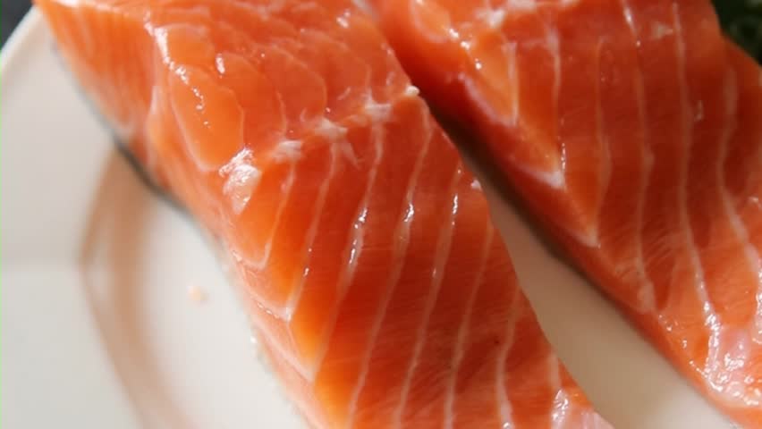 Salmon red fish organic seafood tasty fresh delicious gourmet food background on table rustic food top view copy space keto and paleo diet vegetarian food pescetarian diet