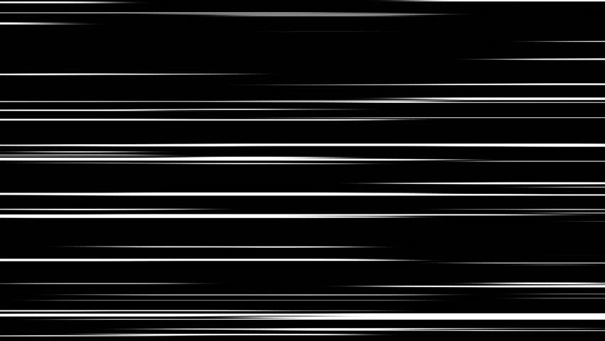 Abstract black and white horizontal striped line, reminds comic book speed lines. Seamless looping animation.